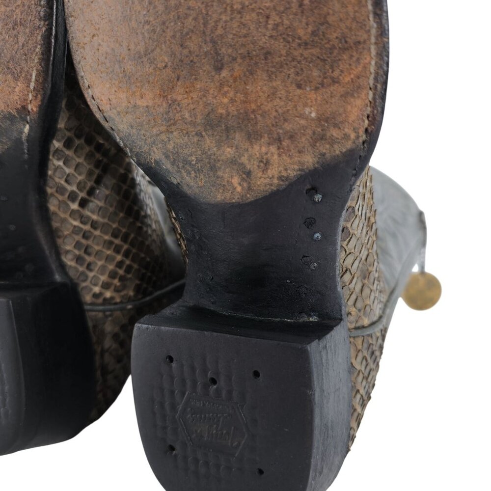 Vintage Anaconda Snakeskin Tony Lama Mens 9E Gold Label Cowboy Western Boots CBC - Picture 12 of 16
